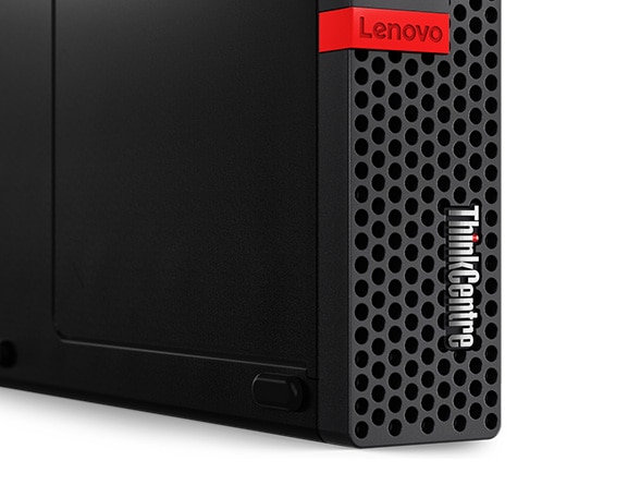  Bottom half of the Lenovo ThinkCentre M625q Thin Client positioned vertically, front view.