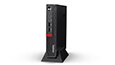 Thumbnail, front view, Lenovo ThinkCentre M625q Thin Client in stand, angled slightly right.