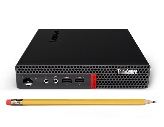 Lenovo ThinkCentre M625q Tiny next to a pencil for scale.
