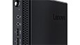 Thumbnail, detail of front, top half of Lenovo ThinkCentre M625q Tiny showing power button and ports.