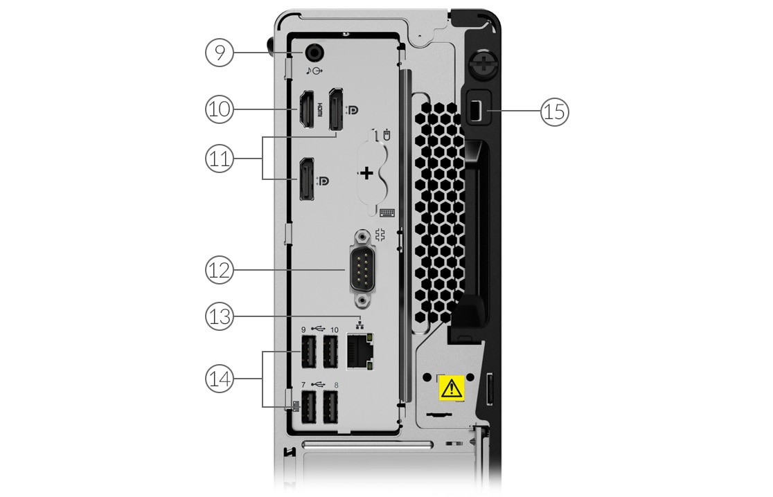 Порты на задней панели ПК Lenovo ThinkCentre M70s