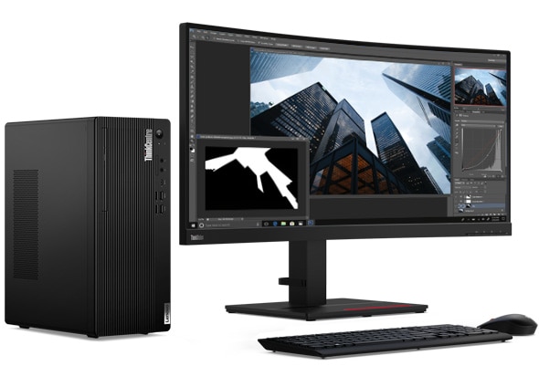 10_ThinkCentre M70t_GEN_2_Hero_KB_Mouse_T34w_Hero_front_facing_Right (Needs disclaimer: Monitor, keyboard and mouse not included)