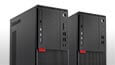 Lenovo ThinkCentre M710 Tower, front view of two models showing different port options thumbnail