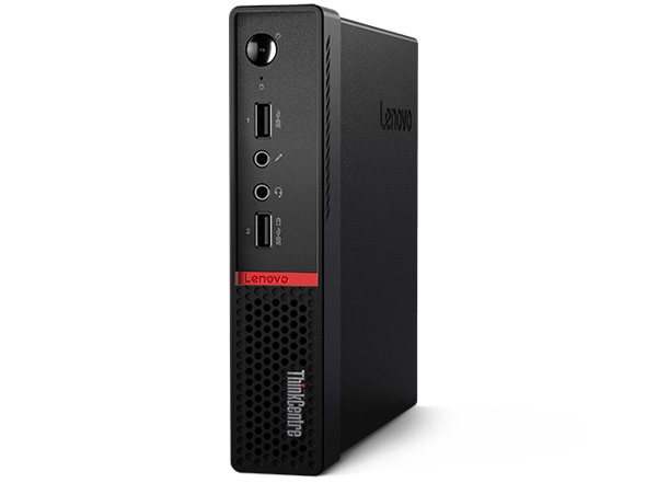 Lenovo ThinkCentre M715q Thin Client positioned vertically.