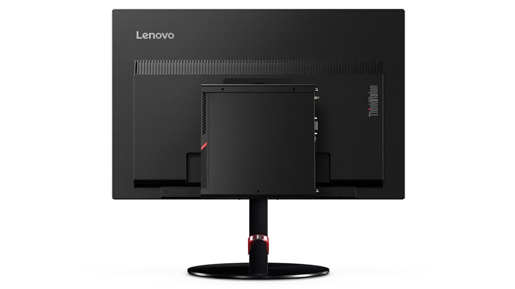 Lenovo ThinkCentre M715q Tiny conectado fácilmente detrás de un monitor