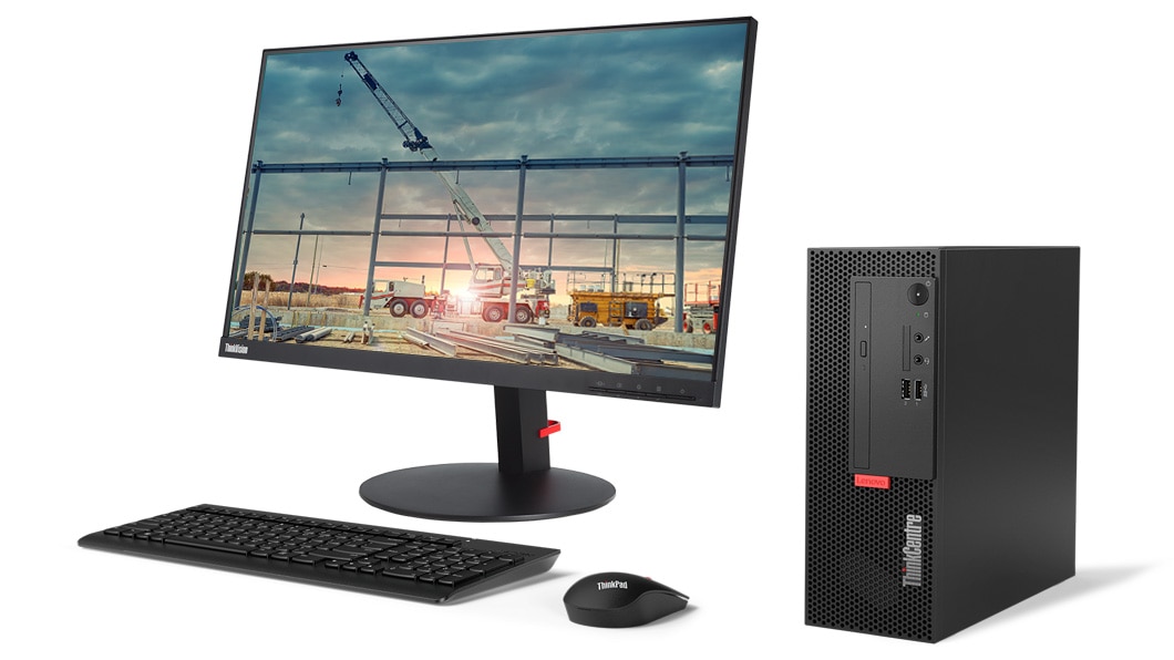 Lenovo ThinkCentre M720e SFF with monitor, keyboard and mouse