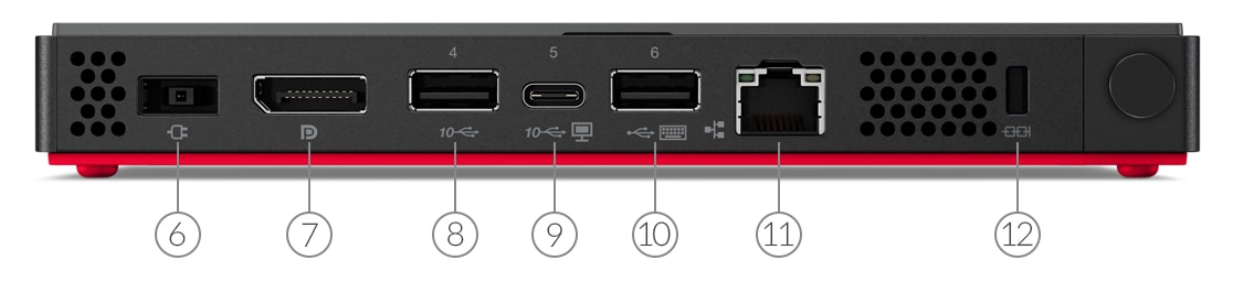 Lenovo ThinkCentre M75n desktop rear view showing ports