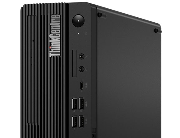 Close-up of Lenovo ThinkCentre M80s Gen 3 front ports