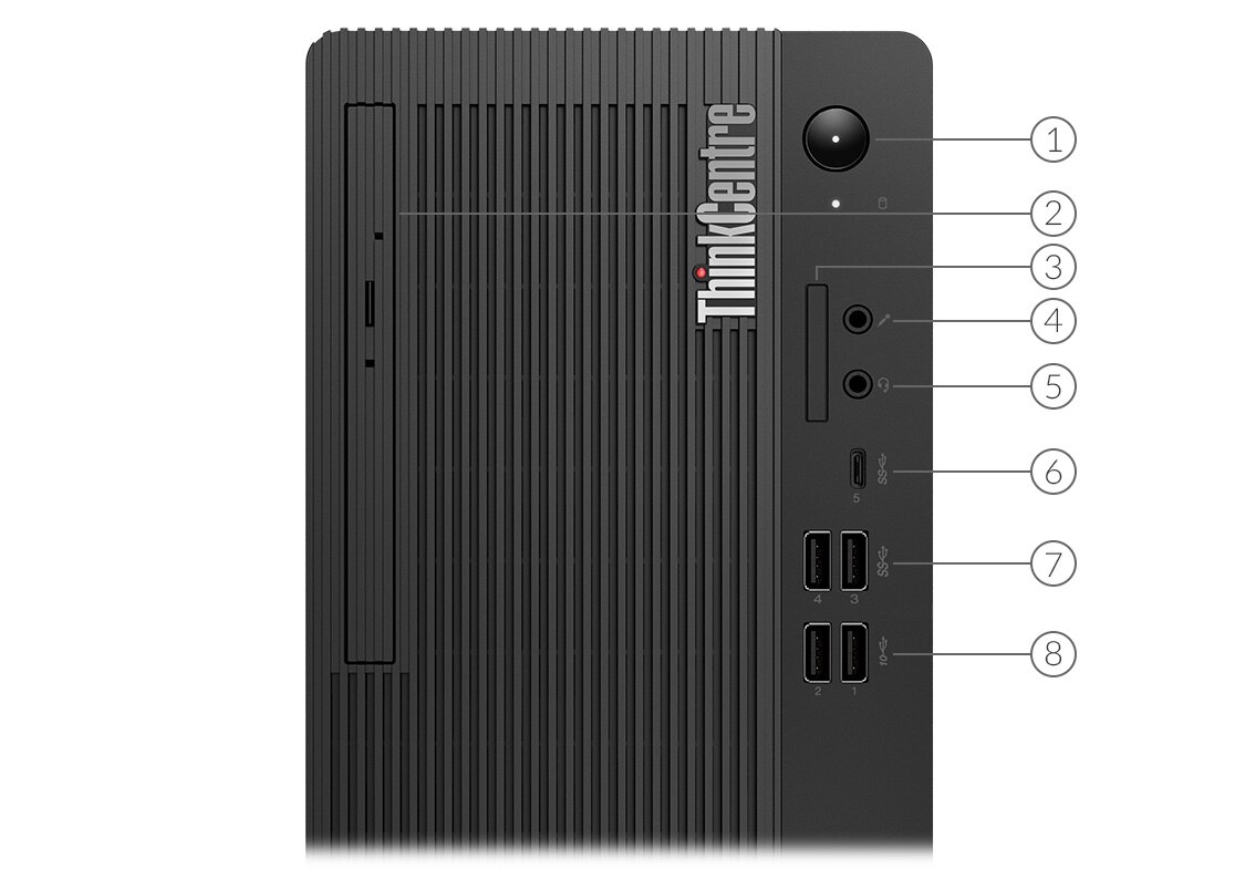 Lenovo ThinkCentre M80t front ports
