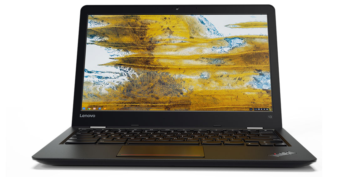 Lenovo ThinkPad 13 Chromebook Front View Featuring Vivid Visual Display