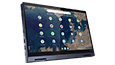 The ThinkPad C13 Yoga Chromebook laptop in tablet form, landscape orientation