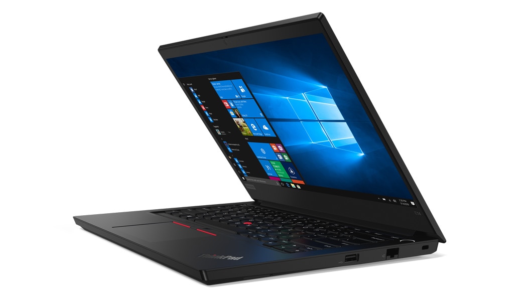 Lenovo ThinkPad E14 Notebook – Schrägansicht von rechts, geöffnet
