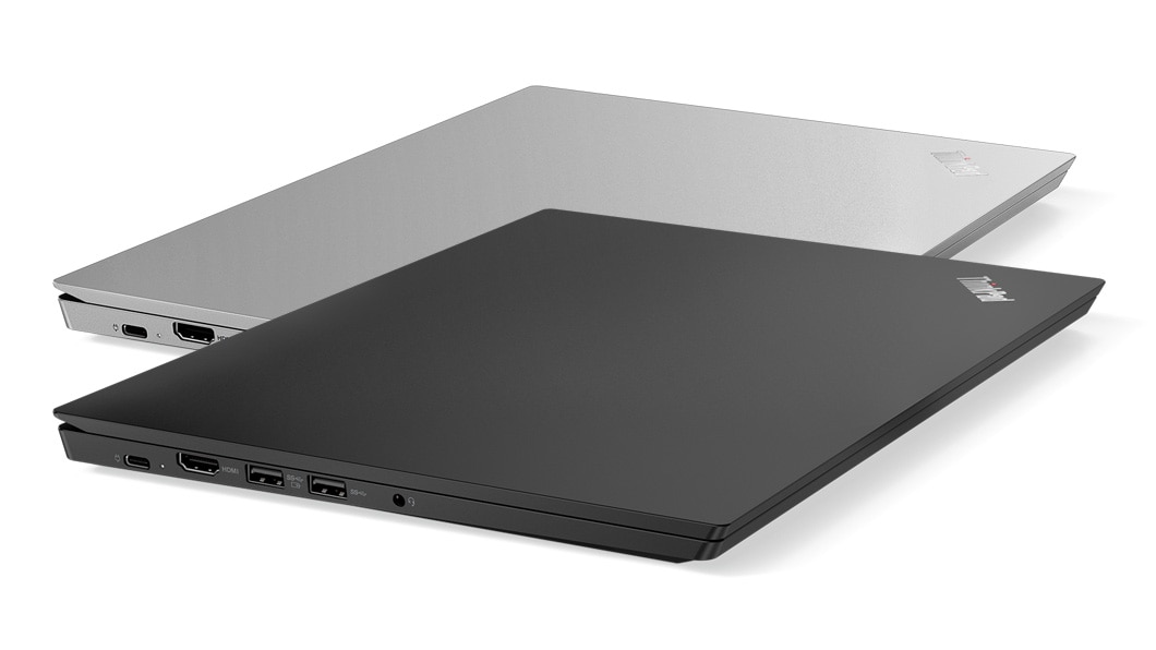 Lenovo ThinkPad E490s in black and silver, closed.