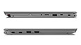 Lenovo ThinkPad L390 Yoga - Two thumbnail shots of the silver 2-in-1 laptop, showing the ports on each side