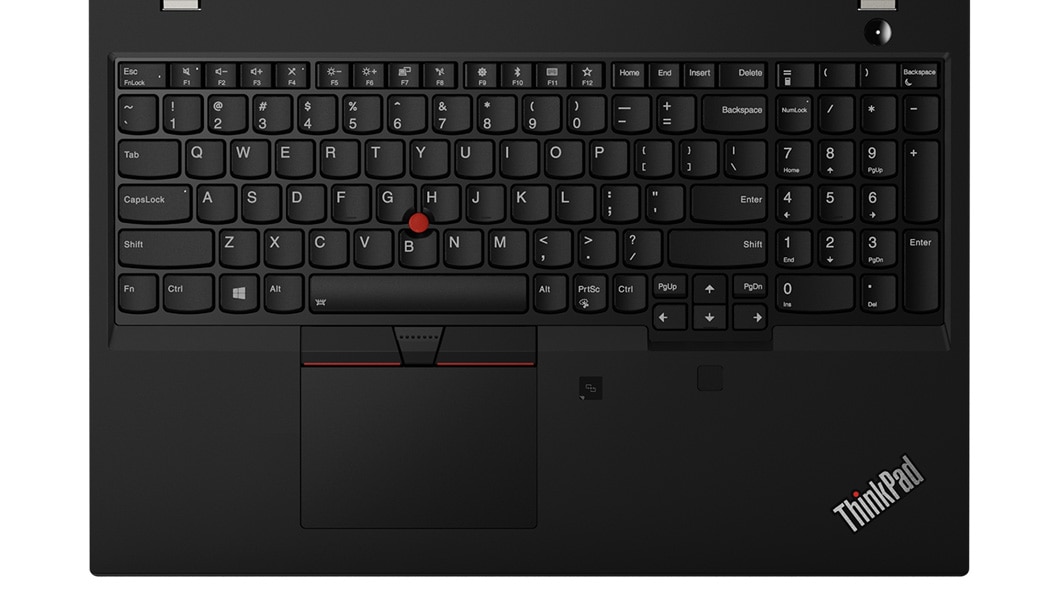 Overhead view of the ThinkPad L590 laptop keyboard