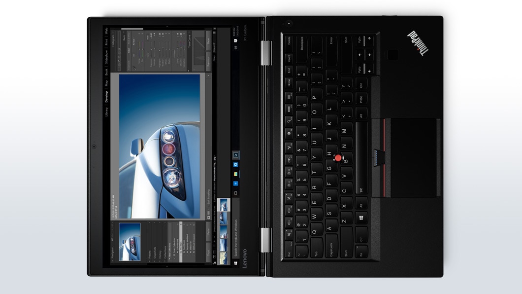Lenovo ThinkPad X1 Carbon (4th gen) Overhead View Open 180 Degrees