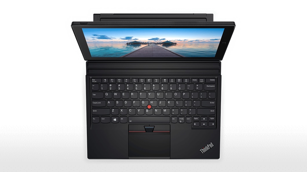Overview of full-sized keyboard on the ThinkPad X1 Tablet.