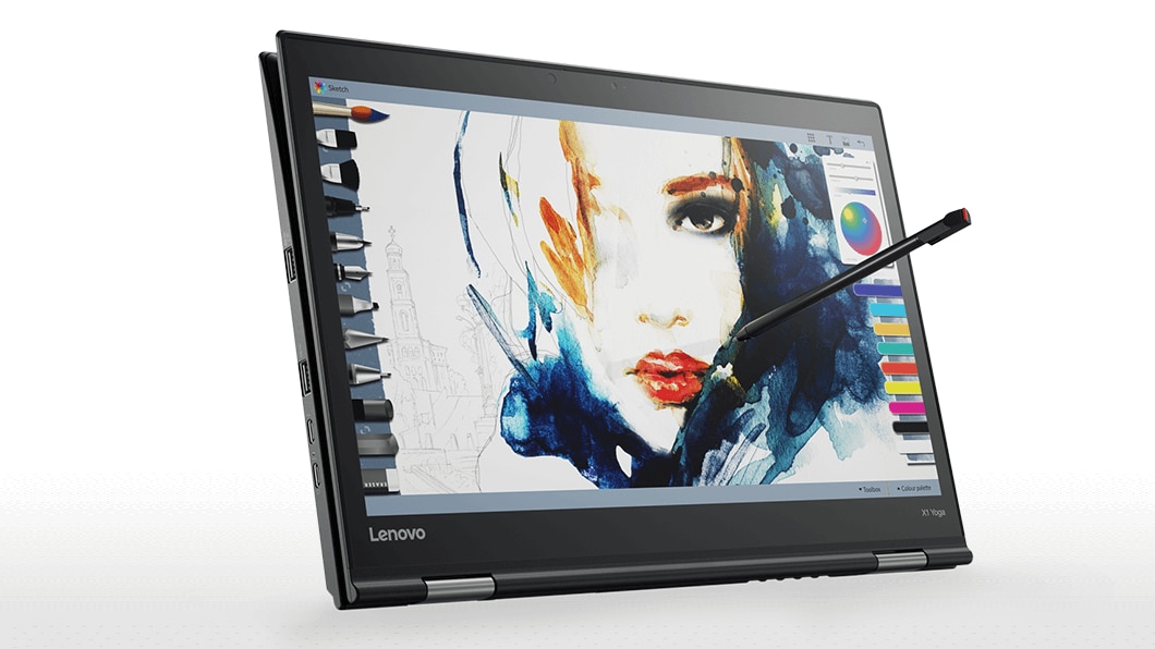 Lenovo ThinkPad X1 Yoga in Black in Tablet Mode Feature Rechargeable Built-in Stylus