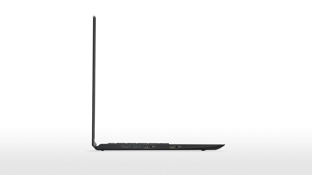 Lenovo ThinkPad X1 Yoga in Black Left Side View Open 90 Degrees