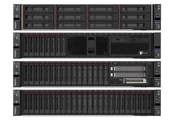 ThinkSystem SR655 V3 showing servers with various drive configurations