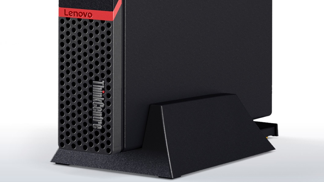 Lenovo ThinkCentre M600 Tiny, front detail view of optional dust shield