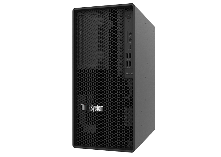 Lenovo ThinkSystem ST50 V2 tower server, front view