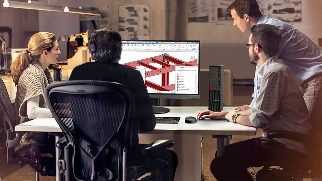 Lenovo ThinkStation P330 SFF, surrounded by employees in an architecture office.