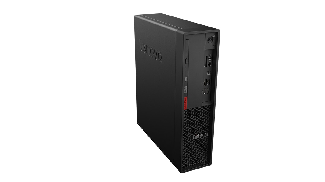 Lenovo ThinkStation P330 SFF, front left side high angle view.