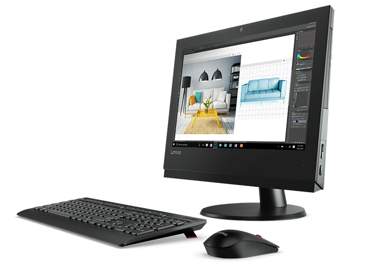 Lenovo V310z All-in-One Desktop with keyboard and mouse.