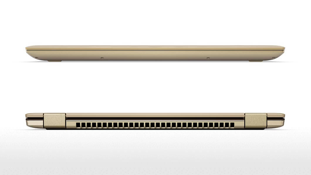 Lenovo Yoga 520 in gold, front and back view closed