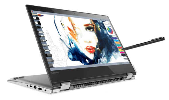 Lenovo Yoga 520 (14) in stand mode with Lenovo Active Pen