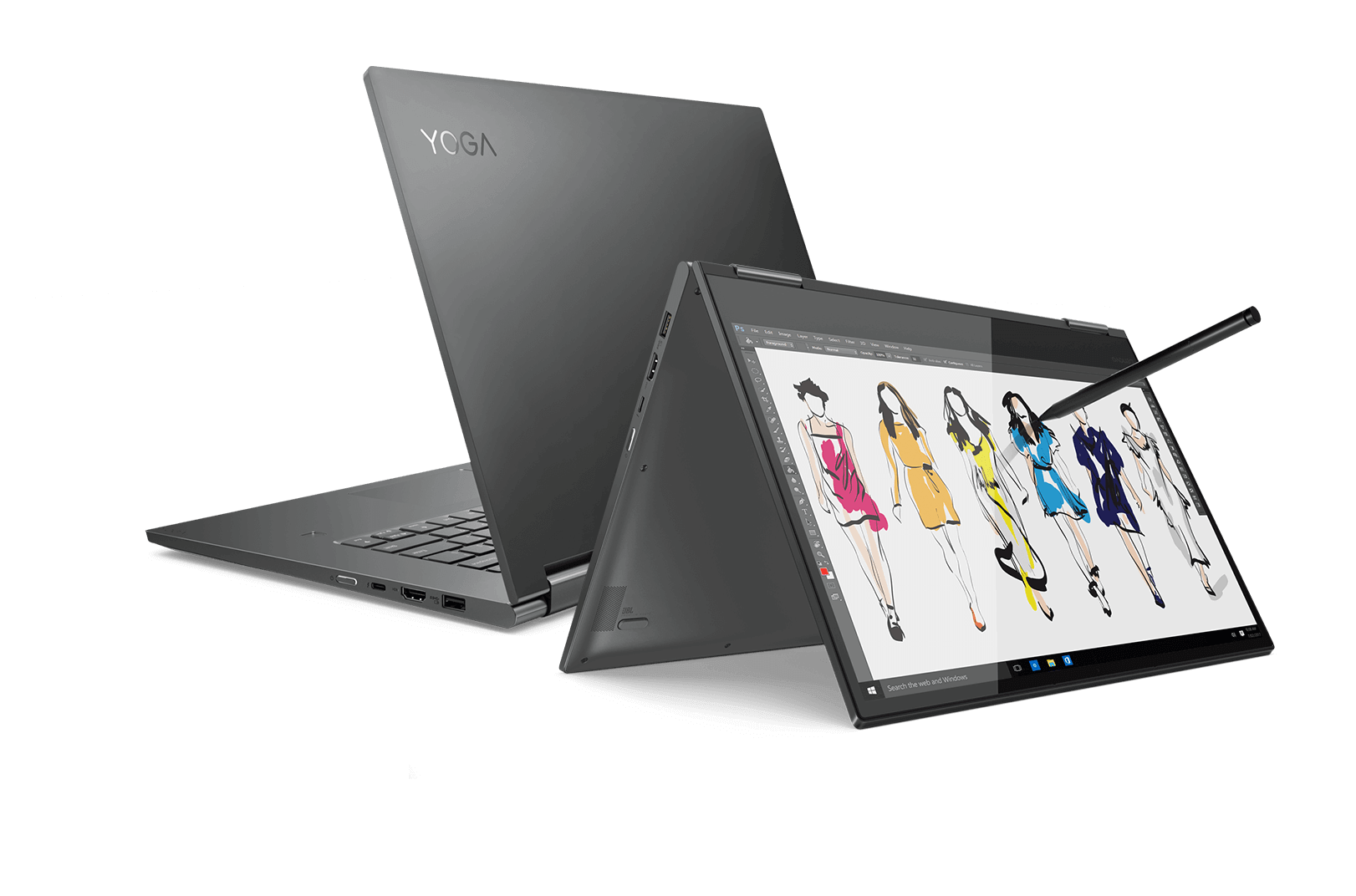 Lenovo Yoga 700 Series Laptop Front and Back Views