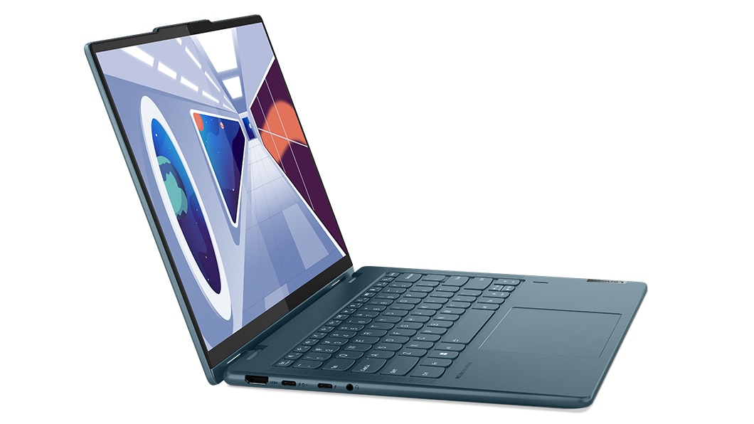 Yoga 7i Gen 8 laptop facing right with display on