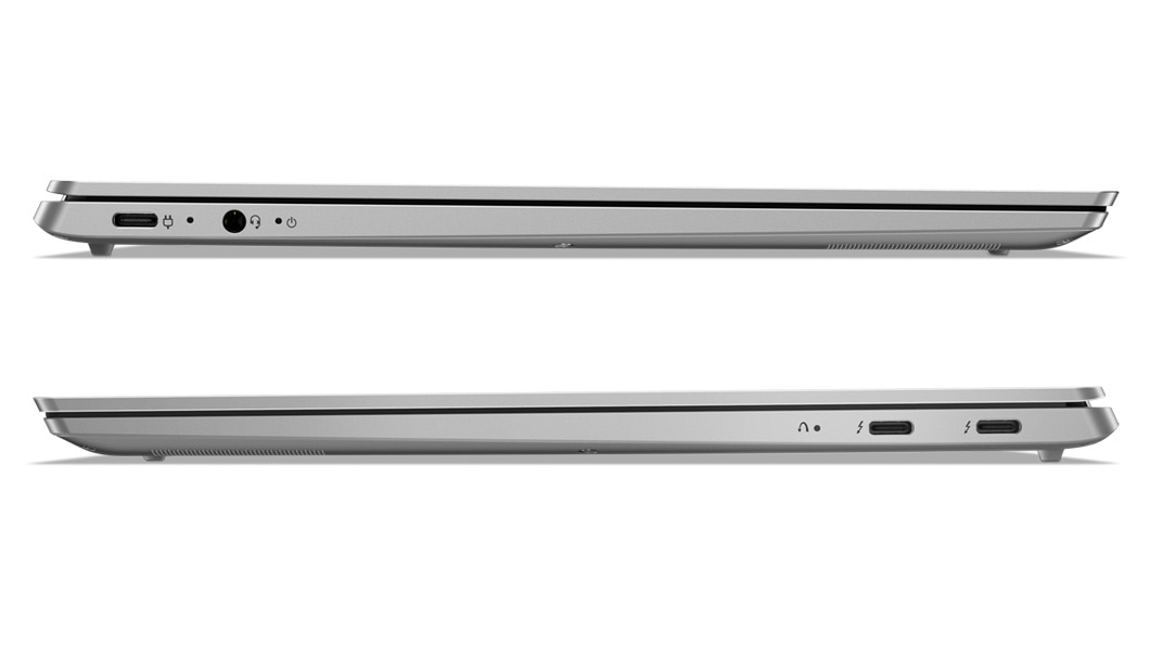 Two shots showing the left- and right-hand sides of the Yoga S730, including ports