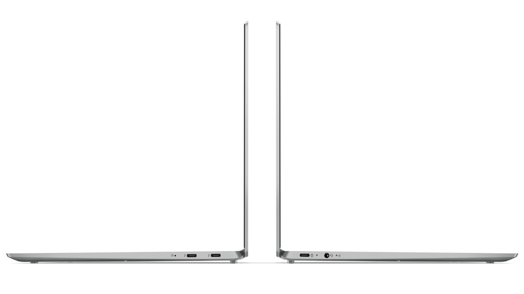 Immagine di due Yoga S730 in modalità notebook, fianco a fianco, che accentua le linee essenziali del modello S730