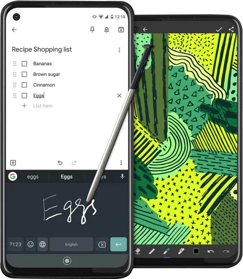 Imagen del celular Moto G Pro con el lápiz digital