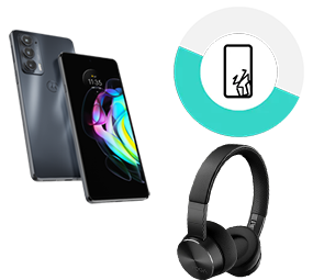 ULTIMATE: motorola edge 20 - Frosted Grey (Dual Sim) + 2 year Accident Damage Protection + Lenovo Yoga Active Noise Cancellation Headphones