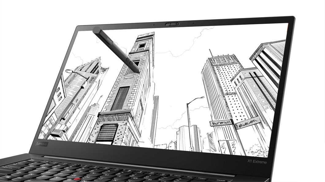 Lenovo ThinkPad X1 Extreme, kuva näytön käyttämisestä digitaalisella kynällä.