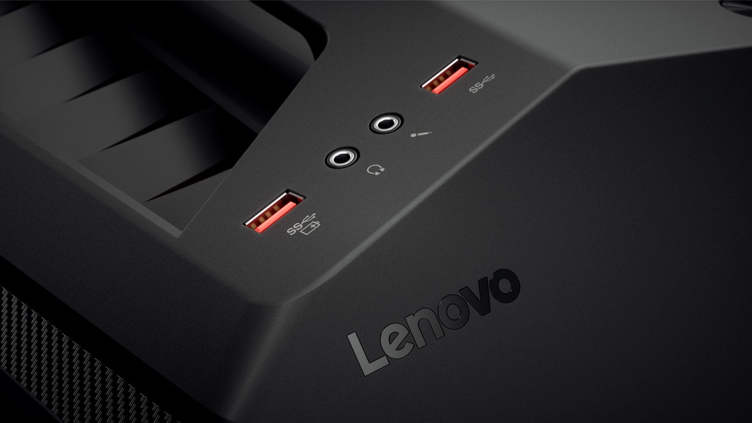 Lenovo Ideacentre Y720 Cube, top ports detail view