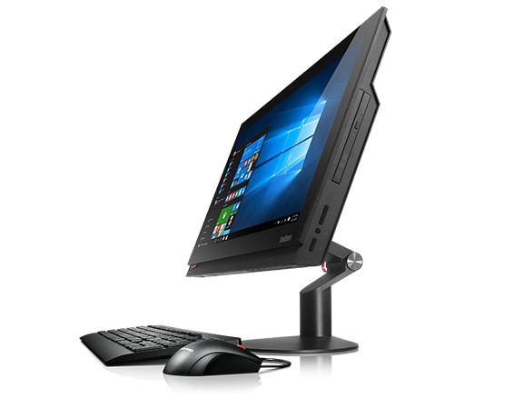 Lenovo ThinkCentre M810z All-in-One, front right side view with peripherals