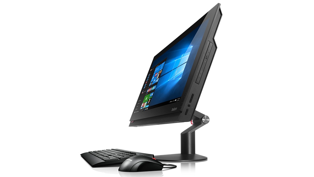 Lenovo ThinkCentre M810z AIO, front right side view with peripherals