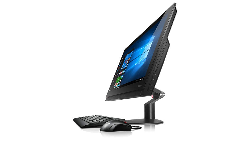 Lenovo ThinkCentre M910z AIO, front right side view with peripherals