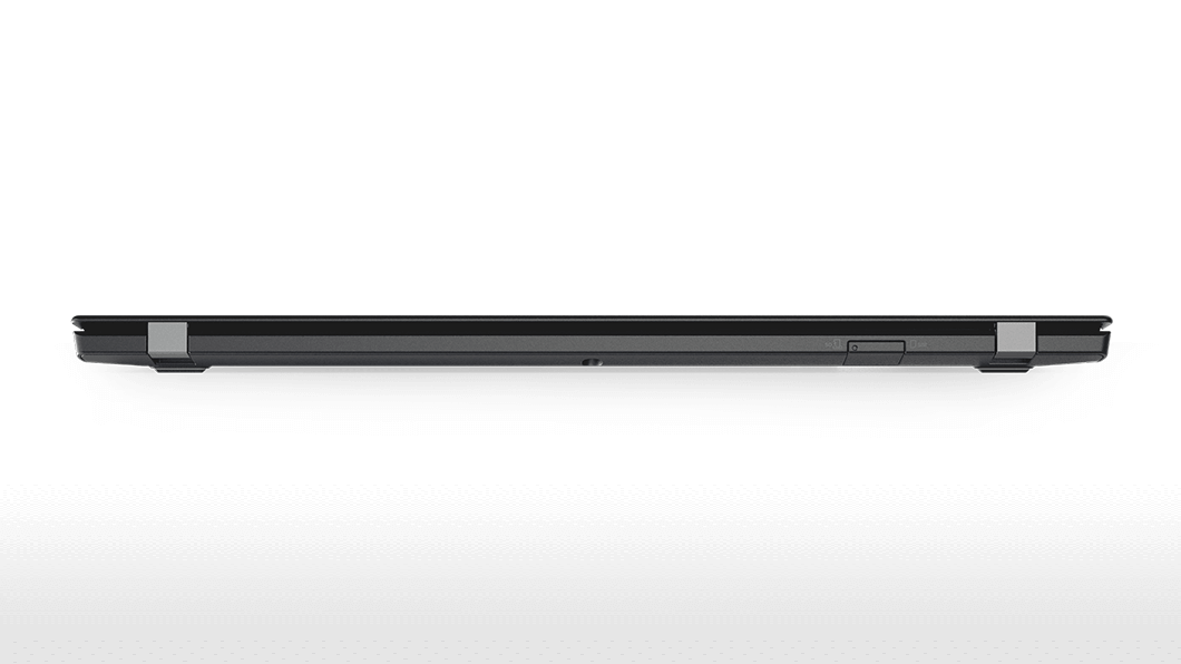 ThinkPad X1 Carbon in black, closed view of hinges