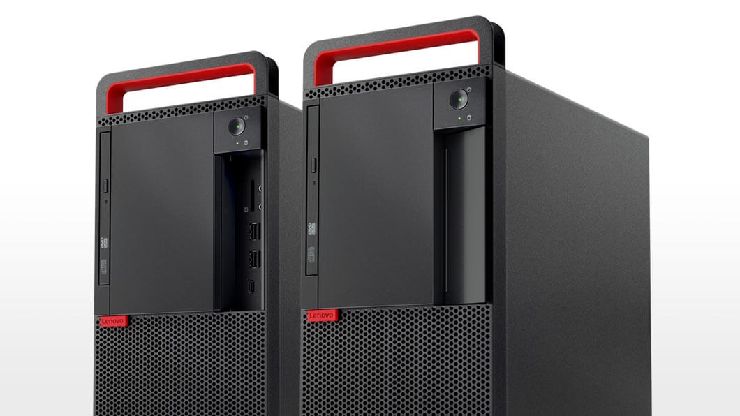 Lenovo ThinkCentre M910 Tower Desktop front detail of optional dust shield